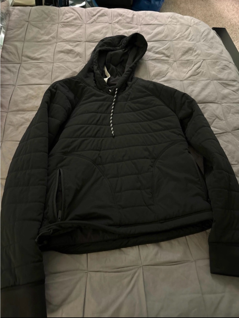 lululemon athletica Black Quilted Hooded Puffer Pullover